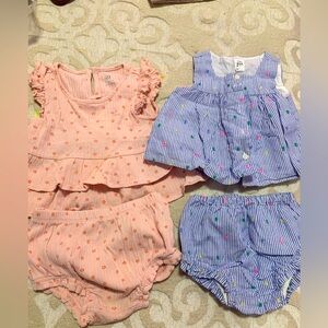 2 outfits for baby girl 6-12 and 18-24
